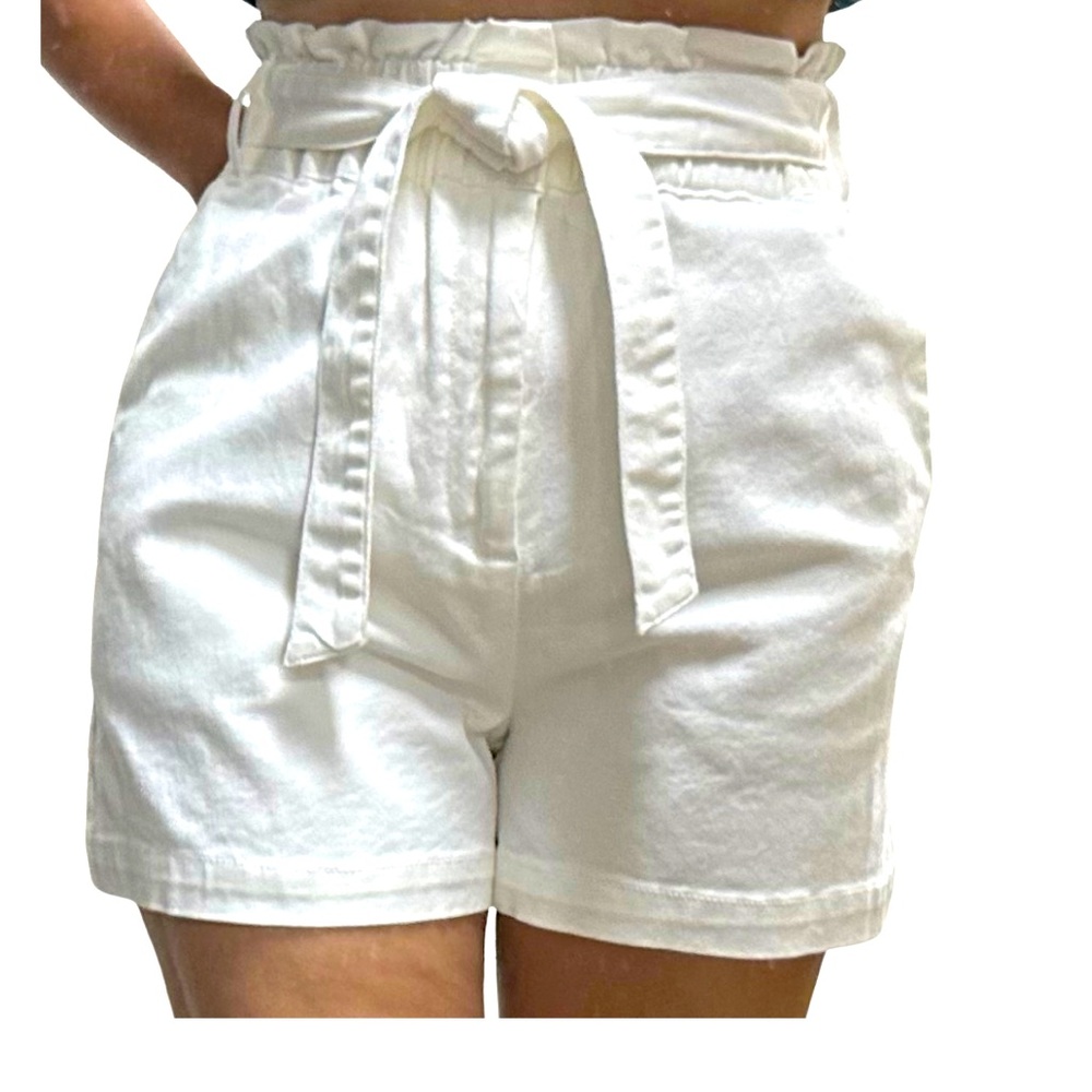 Draper James White Denim Paper Bag Shorts